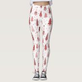 Weihnachtsbaum Muster Weiße Leggings (Vorderseite)