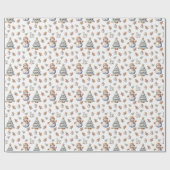 Weihnachtsbaum-Musterpapier für Snowman Geschenkpapier (Flach)