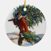 Weihnachtsbaum | N.C. Wyeth Keramik Ornament (Hinten)
