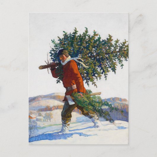 Weihnachtsbaum | N.C. Wyeth Postkarte (Vorderseite)