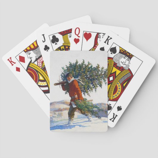 Weihnachtsbaum | N.C. Wyeth Spielkarten (Rückseite)