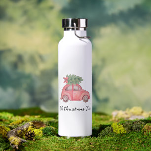 Weihnachtsbaum nach Hause bringen Trinkflasche