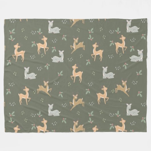 Weihnachtsbaum Nahtloses Muster Fleecedecke (Vorderseite (Horizontal))