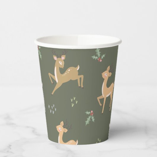Weihnachtsbaum Nahtloses Muster Pappbecher (Links)