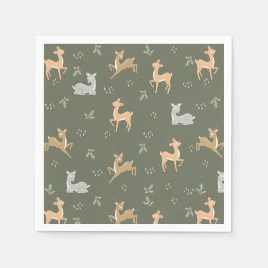 Weihnachtsbaum Nahtloses Muster Serviette (Vorderseite)