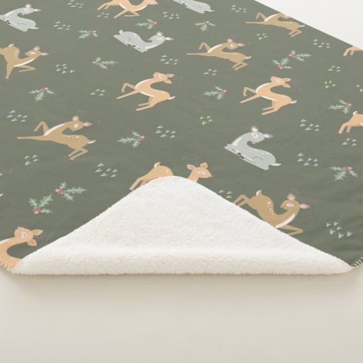 Weihnachtsbaum Nahtloses Muster Sherpadecke (3/4)