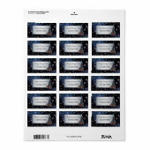 Weihnachtsbaum Navy Blue Holidays Rücksendeadresse Adressaufkleber (Vorne)