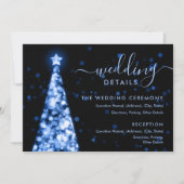 Weihnachtsbaum Navy Blue Wedding Details Card Einladung (Vorderseite)