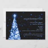 Weihnachtsbaum Navy Blue Wedding Details Card Einladung (Rückseite)