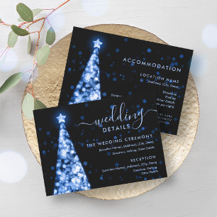 Weihnachtsbaum Navy Blue Wedding Details Card Einladung
