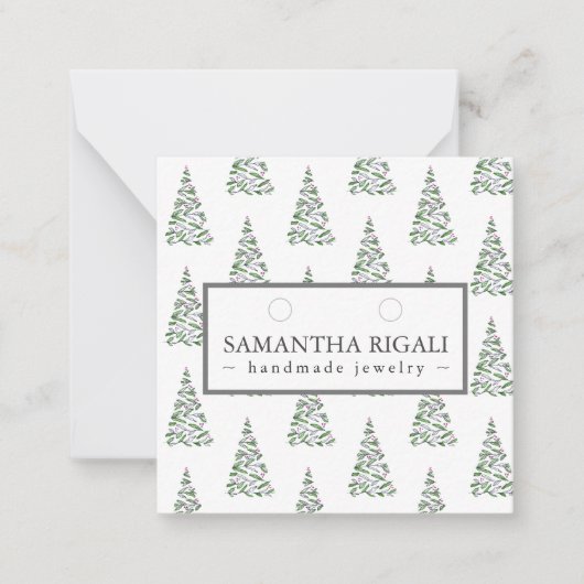 Weihnachtsbaum Necklace Ohrringe Display Mitteilungskarte (Vorderseite)