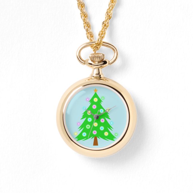 Weihnachtsbaum Necklace Watch Armbanduhr (Vorderseite)