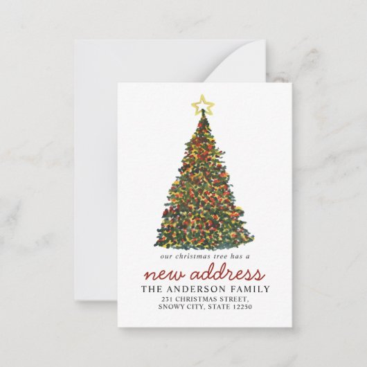 Weihnachtsbaum Neue Adressbuchreise Mitteilungskarte (Vorderseite)
