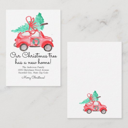 Weihnachtsbaum Neue Zuhause Autoskriptbewegung Mitteilungskarte (Vorne/Hinten)