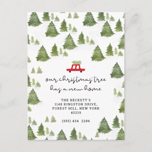 Weihnachtsbaum Neue Zuhause Moving Ankündigung (Vorderseite)