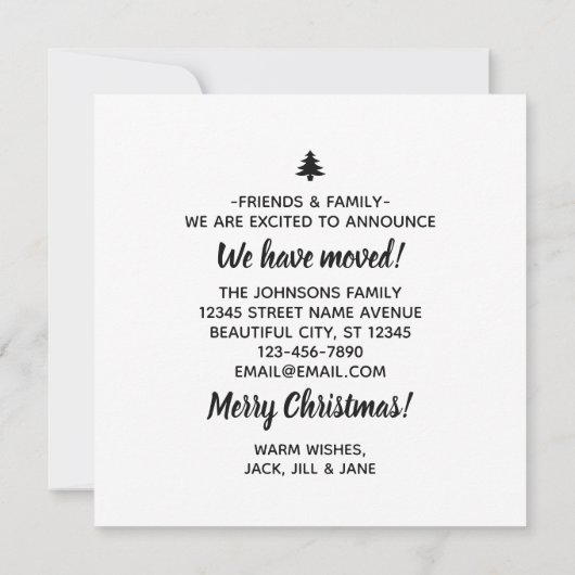 Weihnachtsbaum Neue Zuhause Wir haben Urlaub verle Ankündigung (Rückseite)