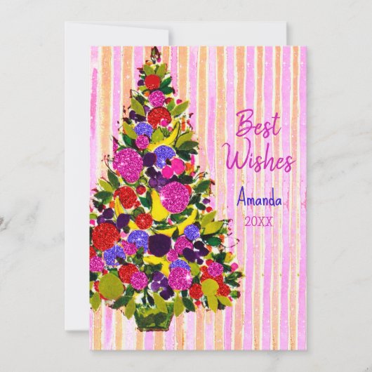 Weihnachtsbaum Neujahr Gruß Feiertagskarte (Vorderseite)