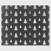 Weihnachtsbaum Neujahr Schwarzes Silber Geschenkpapier (Flach)