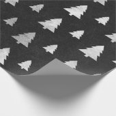 Weihnachtsbaum Neujahr Schwarzes Silber Geschenkpapier (Ecke)