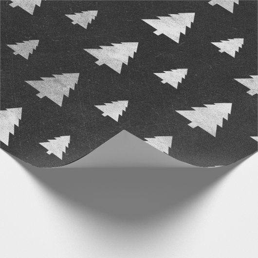 Weihnachtsbaum Neujahr Schwarzes Silber Geschenkpapier (Ecke)