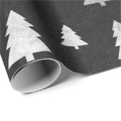 Weihnachtsbaum Neujahr Schwarzes Silber Geschenkpapier (Rolleneckpunkt)