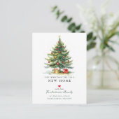 Weihnachtsbaum New Zuhause Moving Ankündigungspostkarte (Stehend Vorderseite)