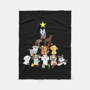 Weihnachtsbaum Niedlich Funny Puppy Hunde Weihnach Fleecedecke
