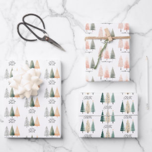 Weihnachtsbaum Niedlich Geschenkpapier Set