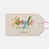 Weihnachtsbaum Niedlich Jingle Farbiger Typografie Geschenkanhänger (Vorderseite (Horizontal))