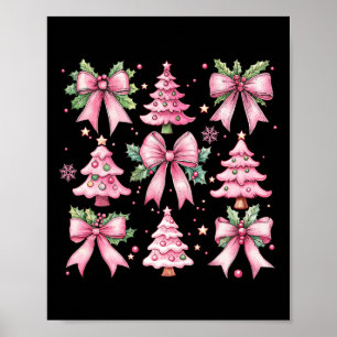 Weihnachtsbaum Niedlich Retro Coquette Bow Pink Wo Poster
