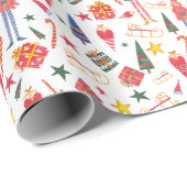 Weihnachtsbaum Niedliche Elfs Wasserfarbengeschenk Geschenkpapier (Rolleneckpunkt)