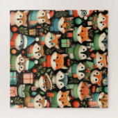 Weihnachtsbaum Niedliche Mistletoe Füchse Puzzle (Horizontal)