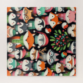 Weihnachtsbaum Niedliche Mistletoe Füchse Puzzle (Horizontal)