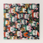 Weihnachtsbaum Niedliche Mistletoe Mäuse Puzzle (Horizontal)