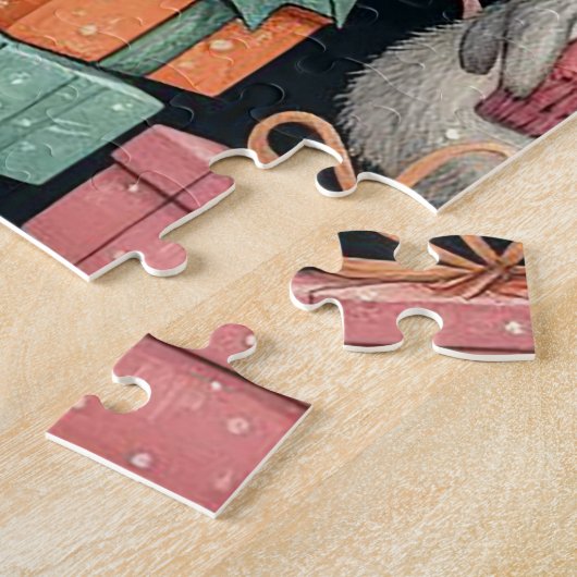 Weihnachtsbaum Niedliche Mistletoe Mäuse Puzzle (Seite)