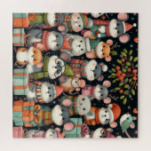 Weihnachtsbaum Niedliche Mistletoe Mäuse Puzzle (Horizontal)