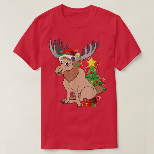 Weihnachtsbaum Niedlichen Elchwald Tier Lover Xmas T-Shirt (Design vorne)