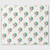 Weihnachtsbaum, niedlicher Yorkshire Welpenhund & Geschenkpapier (Flach)