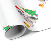 Weihnachtsbaum, niedlicher Yorkshire Welpenhund & Geschenkpapier (Rolleneckpunkt)