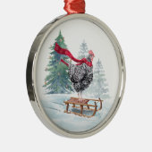 Weihnachtsbaum Niedliches Rodeln Ornament Aus Metall (Rechts)