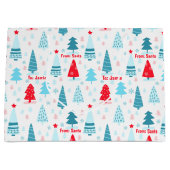 Weihnachtsbaum Nordic Simple Blue Red Individuelle Große Geschenktüte (Vorderseite)