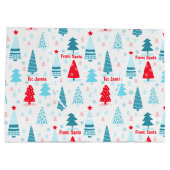 Weihnachtsbaum Nordic Simple Blue Red Individuelle Große Geschenktüte (Rückseite)