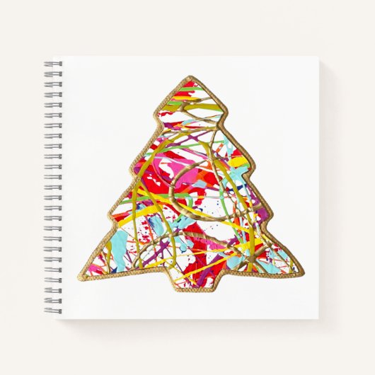 Weihnachtsbaum-Notebook Notizblock (Vorderseite)
