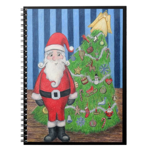 Weihnachtsbaum-Notebook Notizblock (Vorderseite)