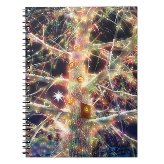 Weihnachtsbaum-Notebook Notizblock (Vorderseite)