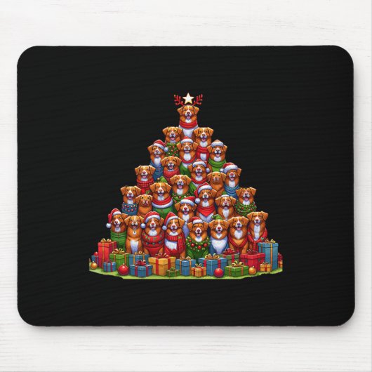 Weihnachtsbaum Nova Scotia Duck Tolling Retriever Mousepad (Vorne)