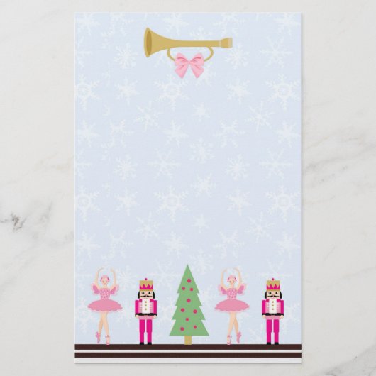 Weihnachtsbaum, Nussknacker, Ballerina Briefpapier (Vorderseite)