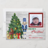 Weihnachtsbaum Nutcracker Familie oder Kinder Foto Feiertagskarte (Vorderseite)