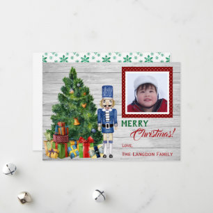 Weihnachtsbaum Nutcracker Familie oder Kinder Foto Feiertagskarte