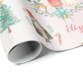 Weihnachtsbaum Nutcracker Girl Personalisiert Kids Geschenkpapier (Rolleneckpunkt)